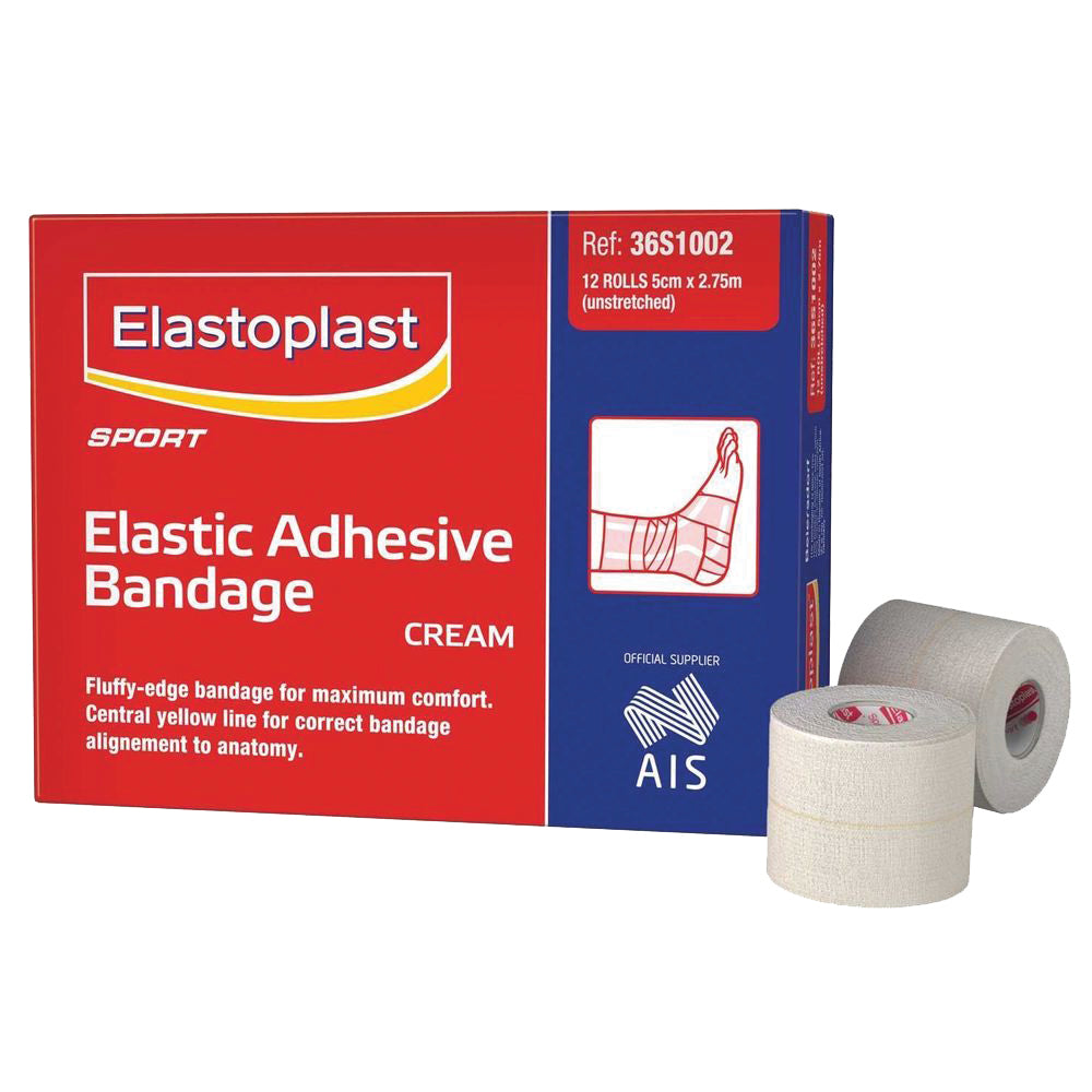 Elastoplast EAB Sport Tape Cream 5cm X 2.75m 12 rolls Club Medical