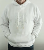 FBL Hoodie -White with White 3D Embroidery