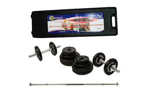 RINGMASTER 50KG WEIGHT SET WITH 1PC BAR AND CARRY CASE